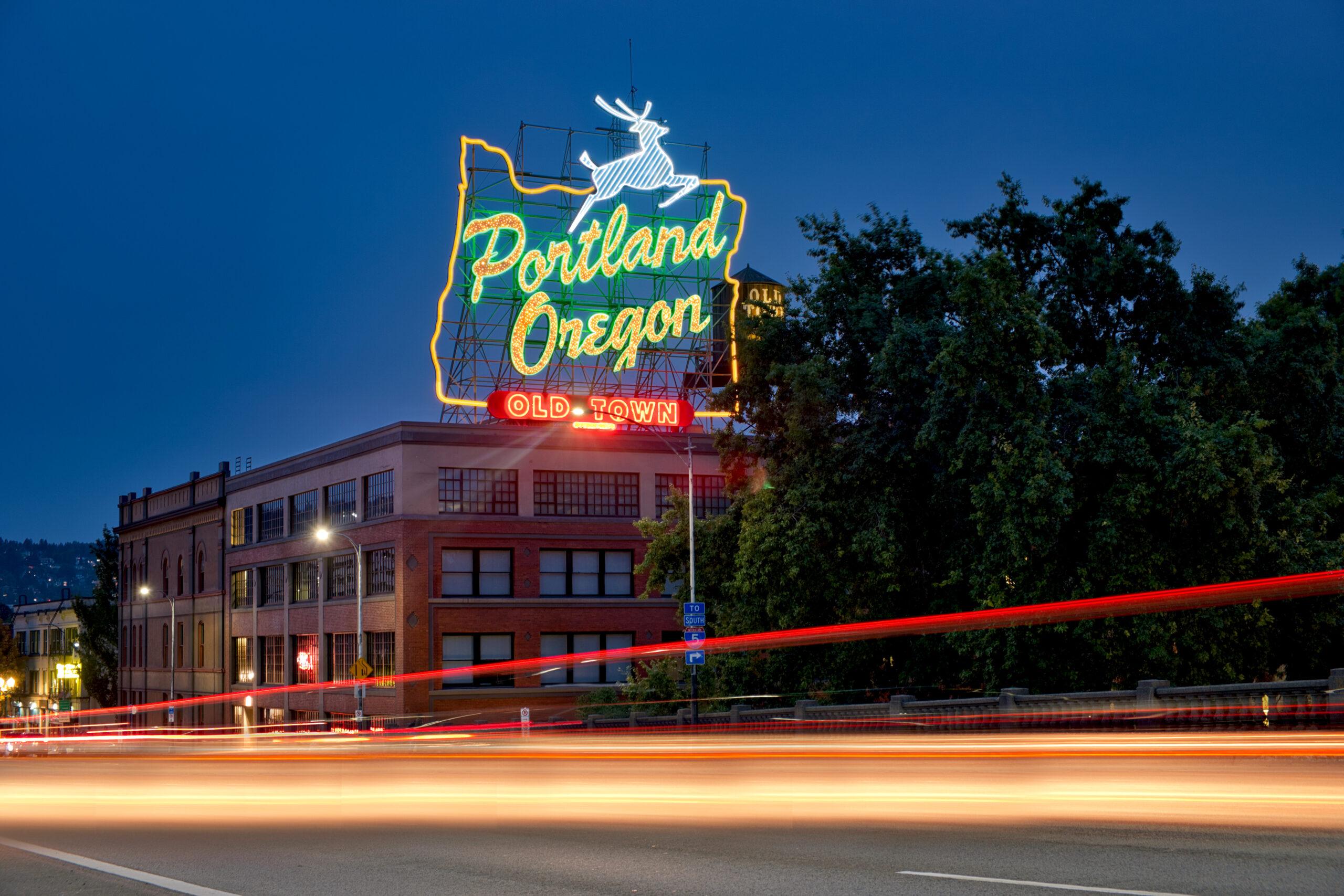Portland, Oregon "Old town" neon sign.